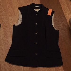 Talbots Petites Navy Vest, Sz 2